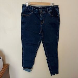 Maurice’s M jeans 4 way stretch dark denim button fly straight pockets XL plus